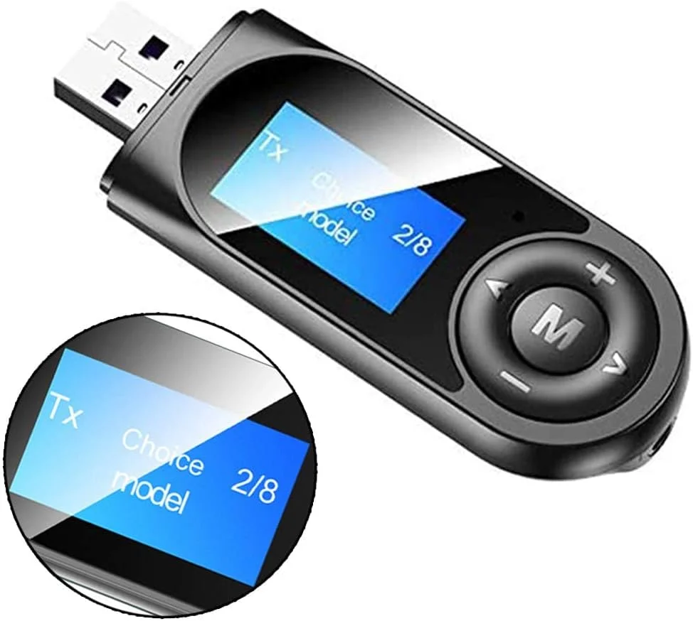 فرستنده و گیرنده بلوتوث قابل مشاهده KASTWAVE، آداپتور بلوتوث USB 5.0، آداپتور بلوتوث بی سیم با صفحه نمایش برای رایانه شخصی، تلویزیون، هدفون، بلندگو، خودرو، سیستم استریو خانگی فرستنده و گیرنده بلوتوث قابل مشاهده KASTWAVE، آداپتور بلوتوث USB 5.0، آداپتور بلوتوث بی سیم با صفحه نمایش برای رایانه شخصی، تلویزیون، هدفون، بلندگو، خودرو، سیستم استریو خانگی