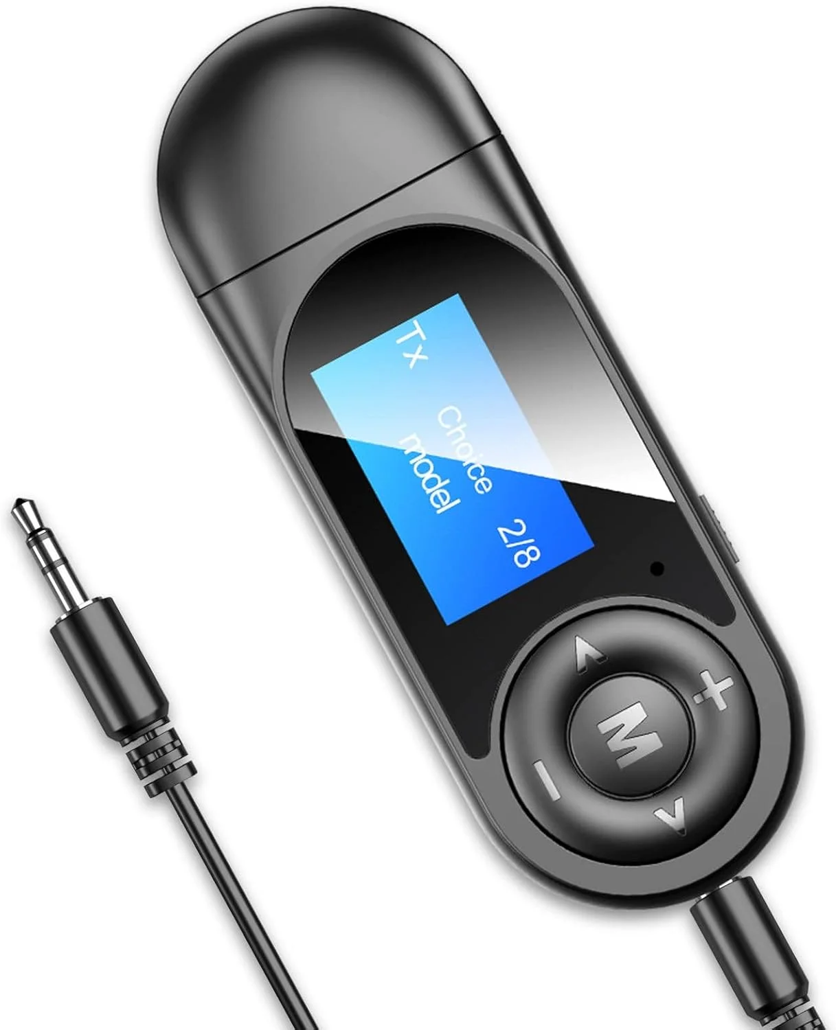 فرستنده و گیرنده بلوتوث TERRIFI با صفحه نمایش LCD، فرستنده صوتی بلوتوث 5.0 USB با جک 3.5 میلی متری، آداپتور بلوتوث کوچک قابل حمل، تأخیر کم، برای تلویزیون، استریو، ماشین، هدفون، بلندگو، کامپیوتر