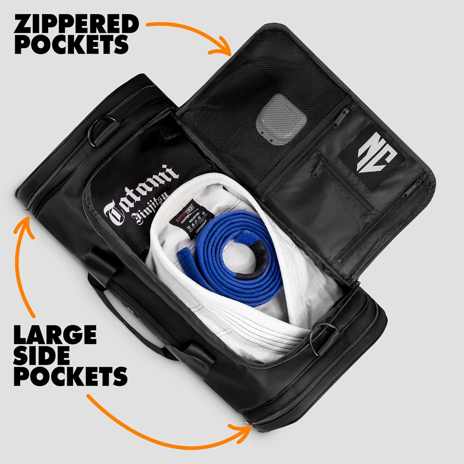 کیف کوله پشتی ورزشی رزمی - دارای محفظه جداگانه برای لباس های خیس یا کفش - مناسب هنرهای رزمی، بوکس و MMA (مشکی)