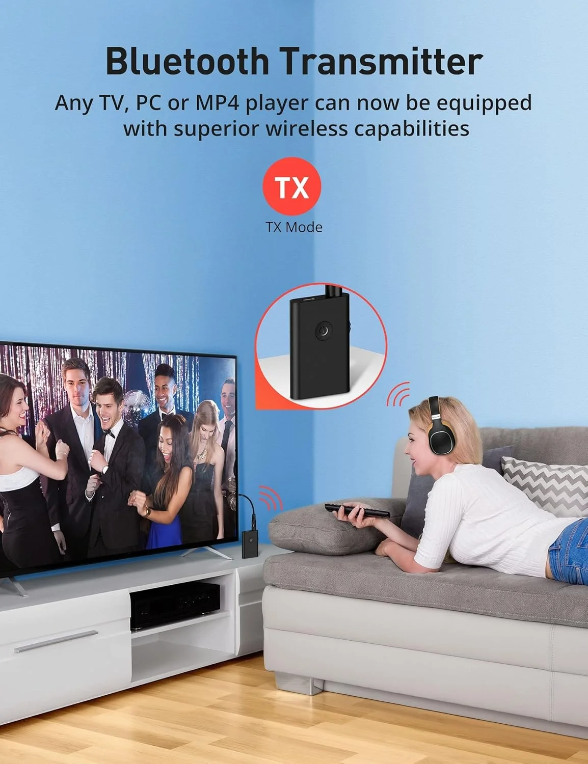 آداپتور بلوتوث Excefore، فرستنده و گیرنده بلوتوث 5.0، آداپتور صوتی بی سیم 3.5 میلی متری، AptX با تاخیر کم اتصال دوگانه برای تلویزیون/رایانه شخصی/سیستم صوتی خانگی/خودرو آداپتور بلوتوث Excefore، فرستنده و گیرنده بلوتوث 5.0، آداپتور صوتی بی سیم 3.5 میلی متری، AptX با تاخیر کم اتصال دوگانه برای تلویزیون/رایانه شخصی/سیستم صوتی خانگی/خودرو