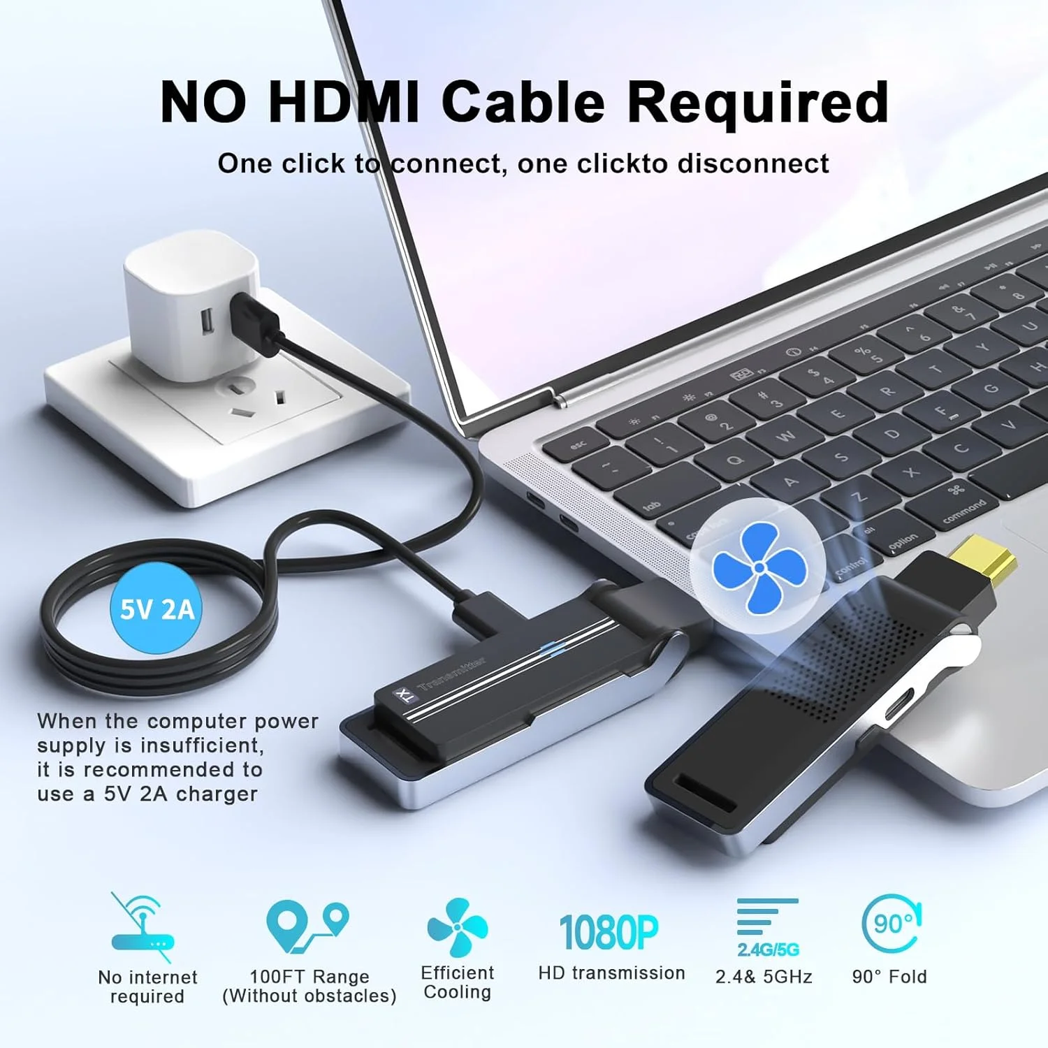 کیت فرستنده و گیرنده HDMI بیسیم با دفع حرارت، رابط قابل انعطاف 90 درجه، دو بانده 2.4G/5G - پخش ویدیو و صدا از لپتاپ/جعبه تلویزیون/پروژکتور به مانیتور (مجهز به USB-C به HDMI) کیت فرستنده و گیرنده HDMI بیسیم با دفع حرارت، رابط قابل انعطاف 90 درجه، دو بانده 2.4G/5G - پخش ویدیو و صدا از لپتاپ/جعبه تلویزیون/پروژکتور به مانیتور (مجهز به USB-C به HDMI)