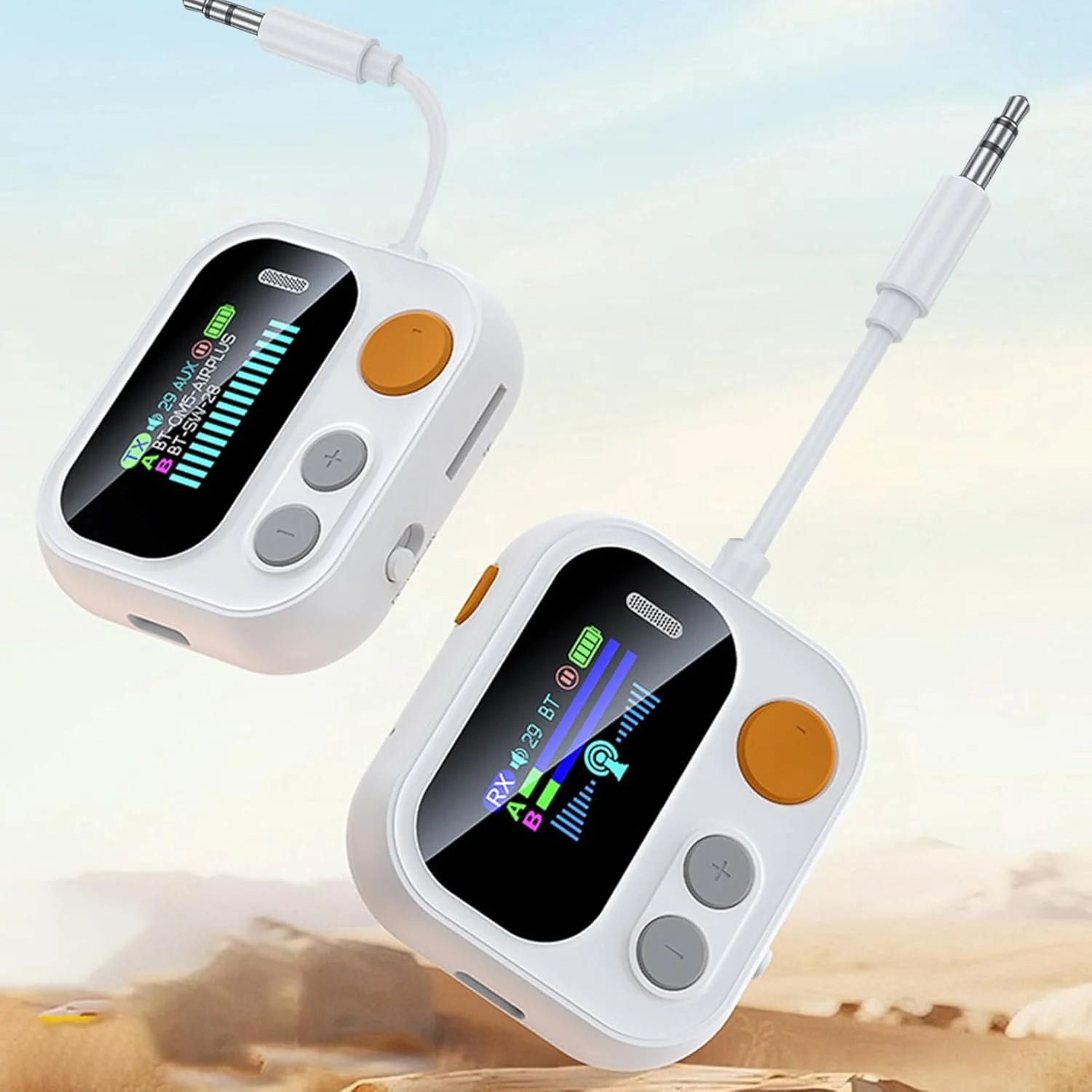 فرستنده و گیرنده صوتی بی سیم - آداپتور بی سیم برای هدفون، گیرنده صوتی خودرو با صفحه نمایش رنگی برای تلویزیون، تلفن همراه، کامپیوتر، آمپلی فایر، بلندگو، مسافران و دوستداران موسیقی فرستنده و گیرنده صوتی بی سیم - آداپتور بی سیم برای هدفون، گیرنده صوتی خودرو با صفحه نمایش رنگی برای تلویزیون، تلفن همراه، کامپیوتر، آمپلی فایر، بلندگو، مسافران و دوستداران موسیقی