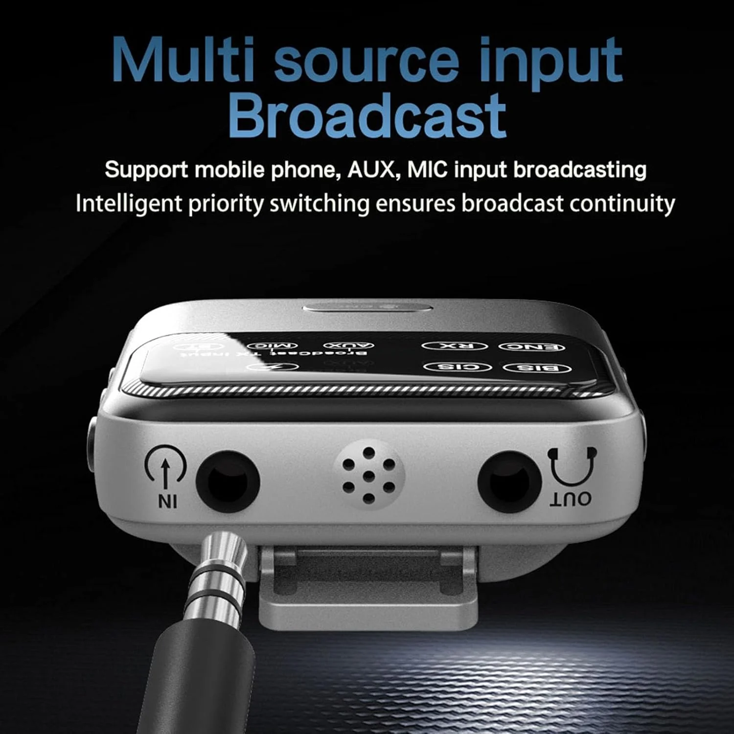 فرستنده گیرنده YUEHISY، آداپتور صوتی بی سیم با نمایشگر LED و کاهش نویز ENC، برای راهنما، معلم، بلندگو، پخش تلفن 100 متر فرستنده گیرنده YUEHISY، آداپتور صوتی بی سیم با نمایشگر LED و کاهش نویز ENC، برای راهنما، معلم، بلندگو، پخش تلفن 100 متر