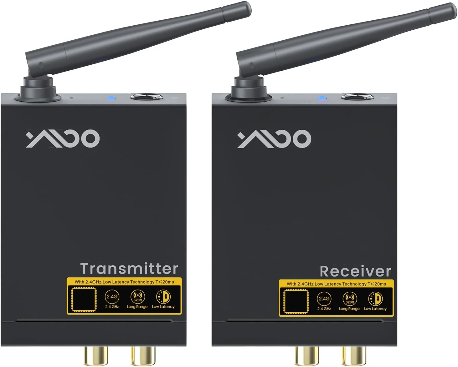 فرستنده و گیرنده صوتی بی سیم 2.4 گیگاهرتز YMOO برای تلویزیون، صدای HiFi 192 کیلوهرتز/24 بیت، تأخیر بسیار کم 20 میلیثانیه، آداپتور بی سیم جک RCA با برد بلند 320 فوت برای ساب ووفر/بلندگوی فعال از تلویزیون/رایانه شخصی/مهمانی/بازی/خانه فرستنده و گیرنده صوتی بی سیم 2.4 گیگاهرتز YMOO برای تلویزیون، صدای HiFi 192 کیلوهرتز/24 بیت، تأخیر بسیار کم 20 میلیثانیه، آداپتور بی سیم جک RCA با برد بلند 320 فوت برای ساب ووفر/بلندگوی فعال از تلویزیون/رایانه شخصی/مهمانی/بازی/خانه