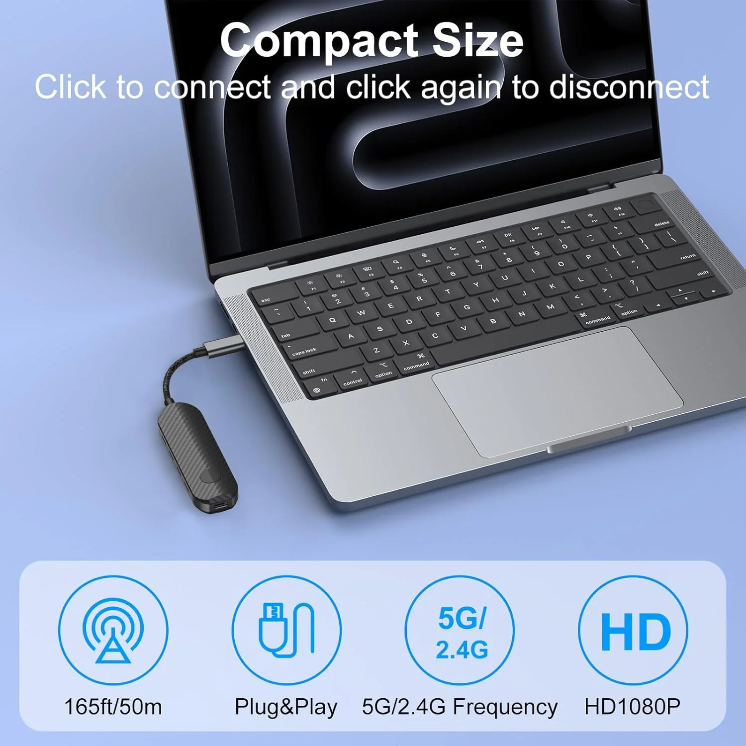 فرستنده و گیرنده HDMI بی سیم، اتصال آسان، انتقال رسانه ویدئویی/صوتی/فایل تا 50 متر، توسعه دهنده بی سیم HDMI 5G 4K برای آیفون، آیپد، لپ تاپ با خروجی Type-C به مانیتور، پروژکتور، تلویزیون HD فرستنده و گیرنده HDMI بی سیم، اتصال آسان، انتقال رسانه ویدئویی/صوتی/فایل تا 50 متر، توسعه دهنده بی سیم HDMI 5G 4K برای آیفون، آیپد، لپ تاپ با خروجی Type-C به مانیتور، پروژکتور، تلویزیون HD