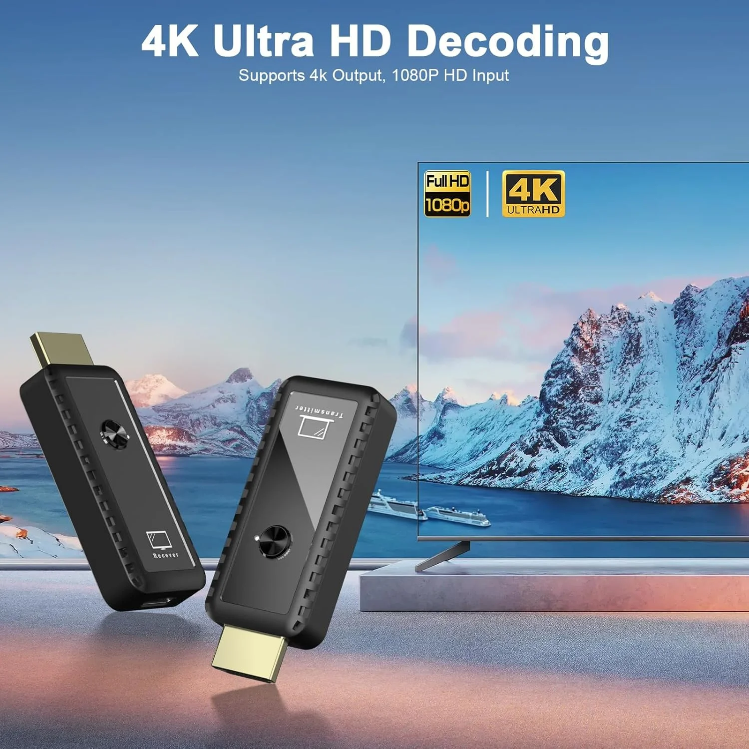 فرستنده و گیرنده HDMI بیسیم، 100 متر، کیت توسعه دهنده HDMI بیسیم، Plug & Play، پشتیبانی از رمزگشایی 4K 2.4/5G برای پخش ویدئو و صدا به مانیتور از لپتاپ/رایانه شخصی/جعبه تلویزیون/پروژکتور فرستنده و گیرنده HDMI بیسیم، 100 متر، کیت توسعه دهنده HDMI بیسیم، Plug & Play، پشتیبانی از رمزگشایی 4K 2.4/5G برای پخش ویدئو و صدا به مانیتور از لپتاپ/رایانه شخصی/جعبه تلویزیون/پروژکتور
