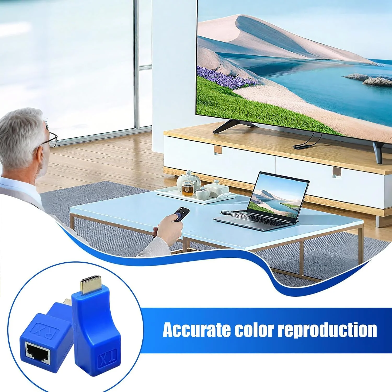 فرستنده و گیرنده بی سیم - فرستنده و گیرنده صوتی Plug & Play، سیستم انتقال پایدار با پشتیبانی از نمایشگر برای لوازم الکترونیکی، لپ تاپ، کامپیوتر، پروژکتور، خانه و دفاتر فرستنده و گیرنده بی سیم - فرستنده و گیرنده صوتی Plug & Play، سیستم انتقال پایدار با پشتیبانی از نمایشگر برای لوازم الکترونیکی، لپ تاپ، کامپیوتر، پروژکتور، خانه و دفاتر