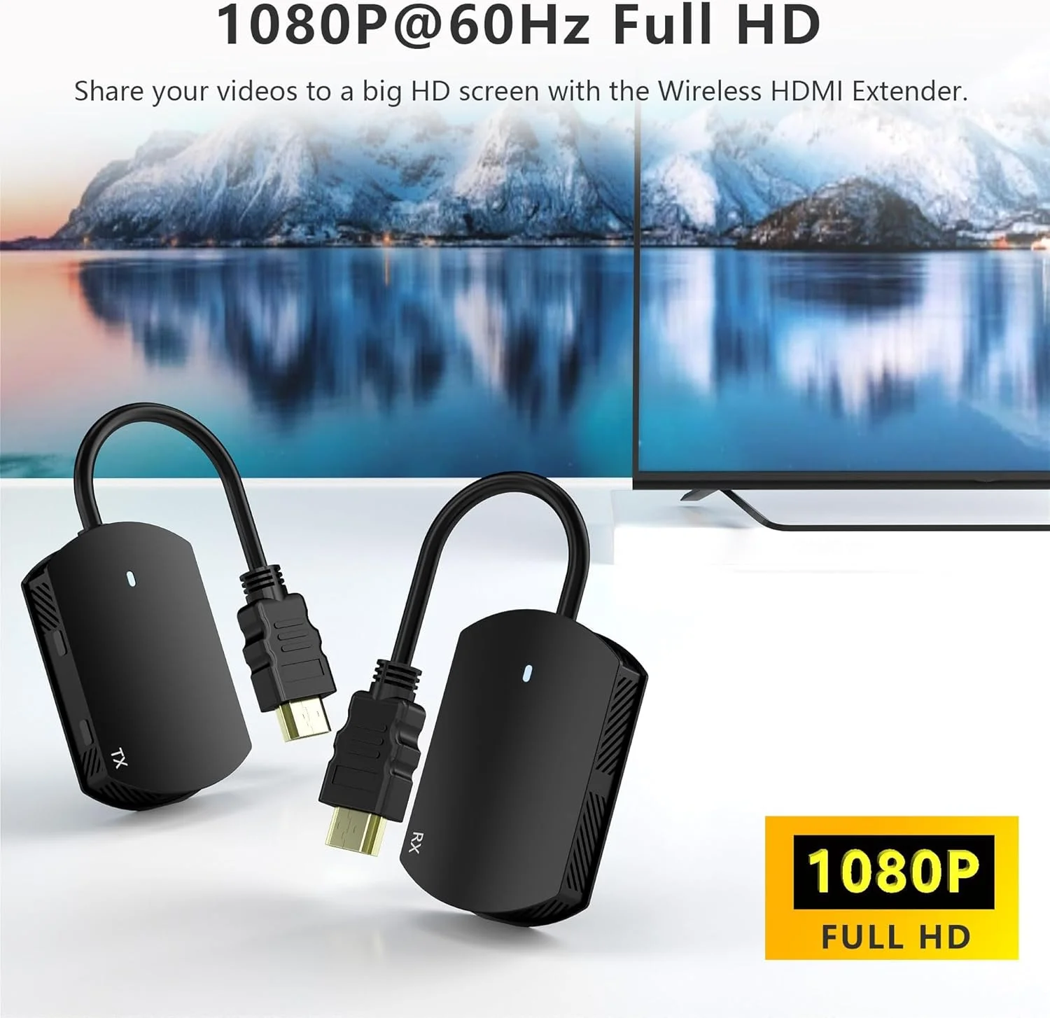 فرستنده و گیرنده HDMI بی‌سیم، HDMI بی‌سیم، 50 متر HDMI بی‌سیم، فرستنده و گیرنده HDMI بی‌سیم قابل حمل 2.4G/5G، توسعه دهنده HDMI بی‌سیم برای PC/HDTV/پروژکتور/TV Box