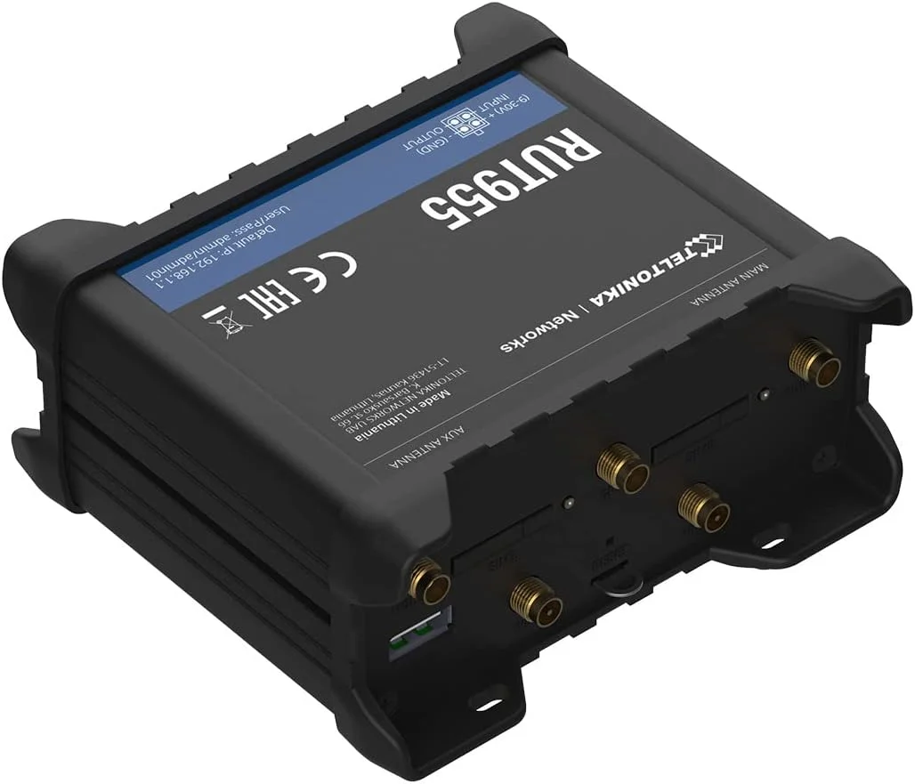 روتر سلولی صنعتی Teltonika RUT955J7V020 مدل RUT955؛ دو سیم کارت؛ اتصال 4G LTE (Cat 4)، 3G، 2G؛ برای استفاده با T-Mobile و AT&T؛ Failover خودکار؛ APN خودکار؛ تا 100 کاربر Wi-Fi روتر سلولی صنعتی Teltonika RUT955J7V020 مدل RUT955؛ دو سیم کارت؛ اتصال 4G LTE (Cat 4)، 3G، 2G؛ برای استفاده با T-Mobile و AT&T؛ Failover خودکار؛ APN خودکار؛ تا 100 کاربر Wi-Fi
