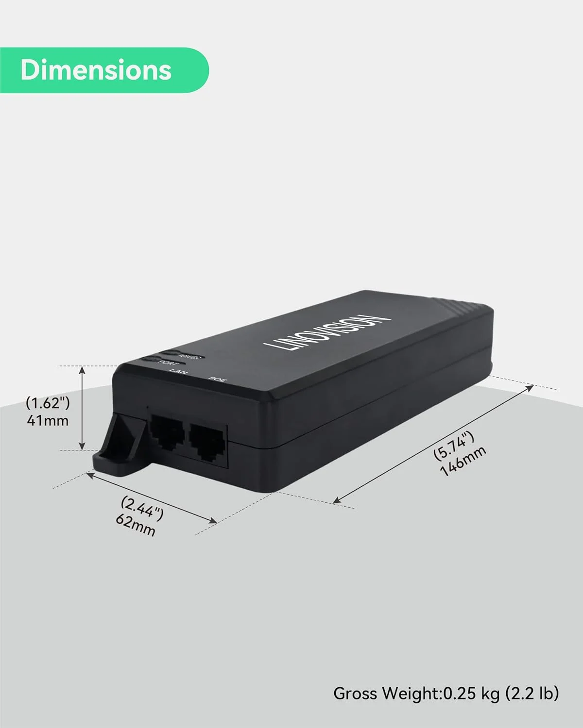 تزریق کننده POE گیگابیتی 90 واتی LINOVISION، تزریق کننده POE تک پورت، میان گذر Hi-POE با سرعت 10/100/1000 مگابیت بر ثانیه، تزریق کننده برق POE برای دوربین PTZ، تلفن VoIP تزریق کننده POE گیگابیتی 90 واتی LINOVISION، تزریق کننده POE تک پورت، میان گذر Hi-POE با سرعت 10/100/1000 مگابیت بر ثانیه، تزریق کننده برق POE برای دوربین PTZ، تلفن VoIP