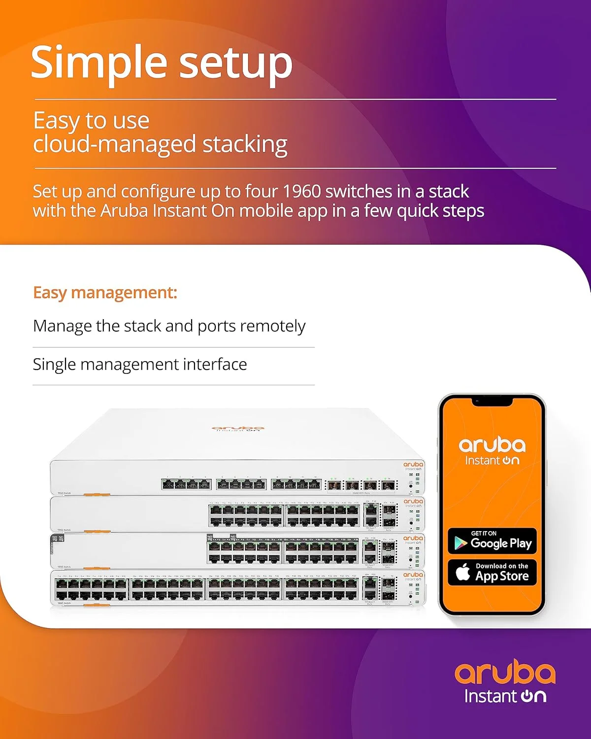 سوئیچ اترنت لایه 2+ مدیریتی هوشمند HPE Networking Instant On سری 1960 با 12 پورت mGig PoE 480W | 8X 1G, 4X 2.5G | 2X 10GBase-T, 2X SFP+ | قابل انباشته شدن | سیم برق ایالات متحده (S0F35A#ABA) سوئیچ اترنت لایه 2+ مدیریتی هوشمند HPE Networking Instant On سری 1960 با 12 پورت mGig PoE 480W | 8X 1G, 4X 2.5G | 2X 10GBase-T, 2X SFP+ | قابل انباشته شدن | سیم برق ایالات متحده (S0F35A#ABA)