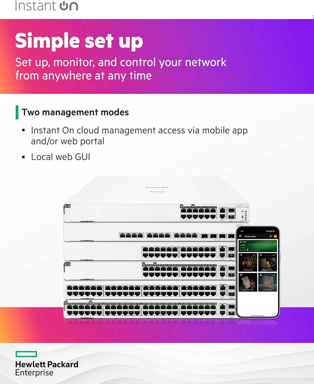 سوئیچ هوشمند 24 پورت گیگابیتی Aruba a Hewlett Packard Enterprise company Instant On 1960 با 20 پورت کلاس 4 PoE و 4 پورت کلاس 6 PoE (370W) - 24x 1G | 2X SFP+ | 2X 10GBase-T (JL807A#ABA) سوئیچ هوشمند 24 پورت گیگابیتی Aruba a Hewlett Packard Enterprise company Instant On 1960 با 20 پورت کلاس 4 PoE و 4 پورت کلاس 6 PoE (370W) - 24x 1G | 2X SFP+ | 2X 10GBase-T (JL807A#ABA)