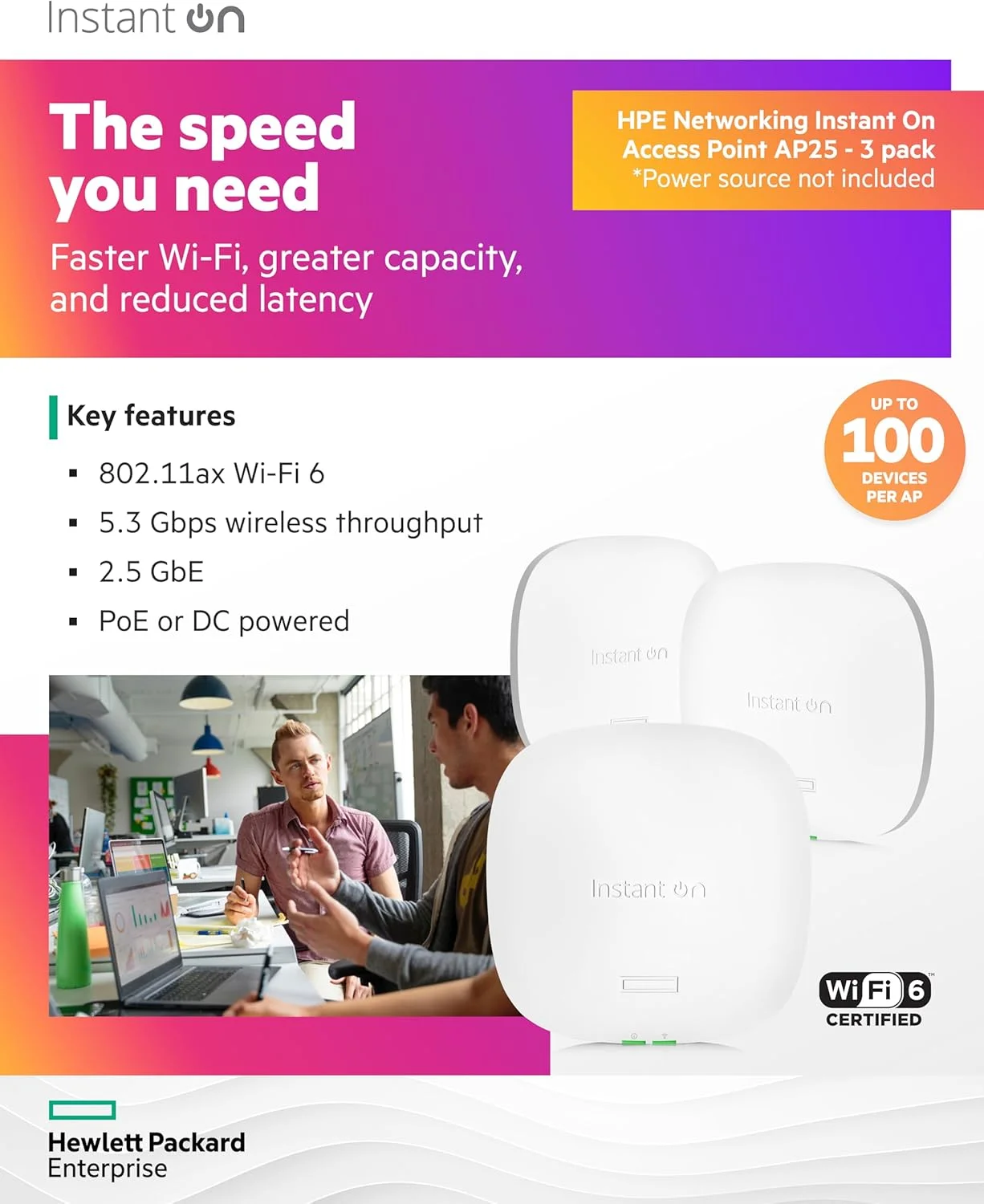 نقاط دسترسی داخلی Aruba a Hewlett Packard Enterprise company P ck rd 3X P ck of Inst nt On AP25 (US) 4x4 Wi-Fi 6 (R9B27A-3) نقاط دسترسی داخلی Aruba a Hewlett Packard Enterprise company P ck rd 3X P ck of Inst nt On AP25 (US) 4x4 Wi-Fi 6 (R9B27A-3)