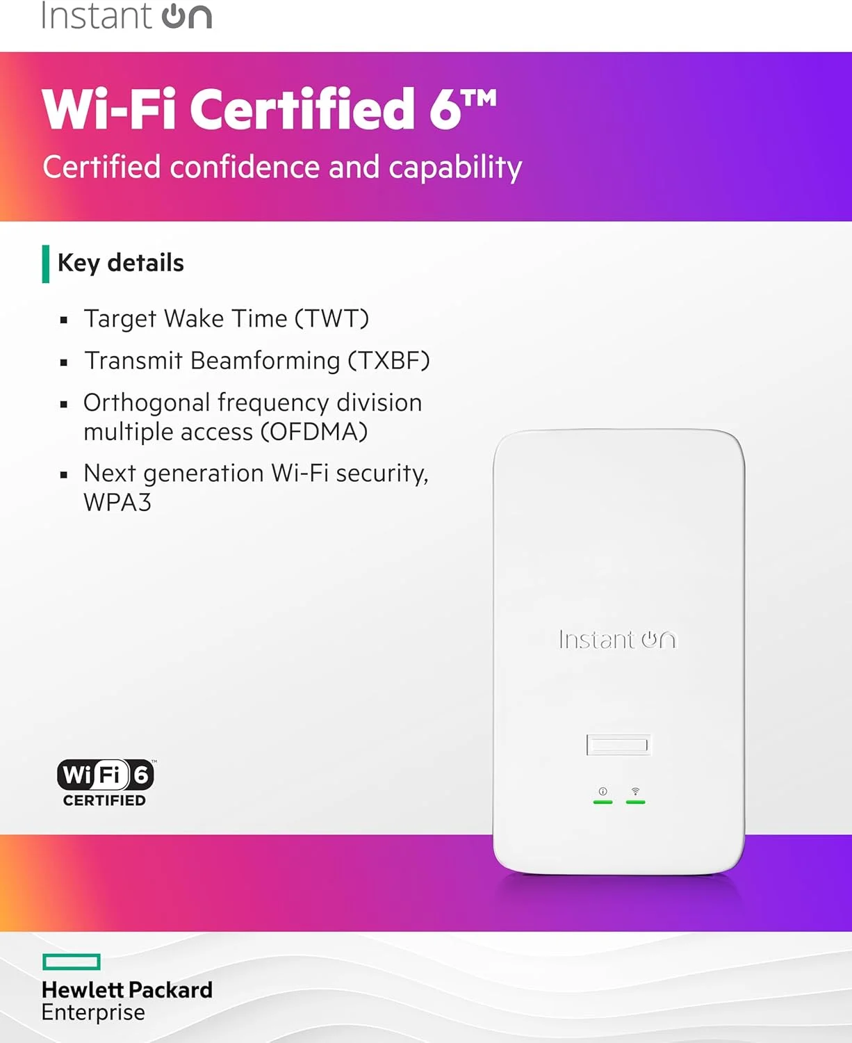 اکسس پوینت شبکه HPE Instant On مدل AP22D 2x2 WiFi 6 داخلی | تک اتاقه، امن، پشتیبانی از Smart Mesh | منبع تغذیه شامل نمی شود | مدل ایالات متحده (S1U75A) اکسس پوینت شبکه HPE Instant On مدل AP22D 2x2 WiFi 6 داخلی | تک اتاقه، امن، پشتیبانی از Smart Mesh | منبع تغذیه شامل نمی شود | مدل ایالات متحده (S1U75A)