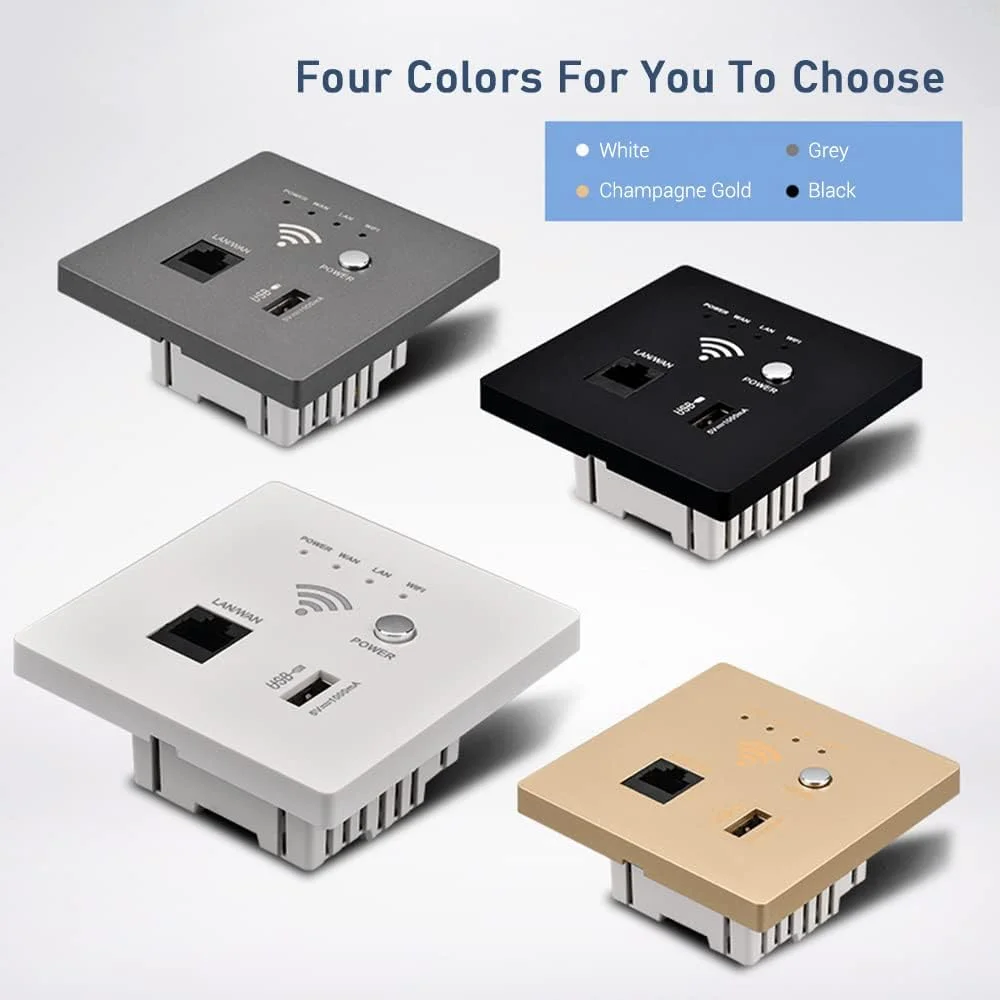 روتر وای فای دیواری، روتر بی سیم وای فای 300M AP، نقطه دسترسی، روتر وای فای، سوکت شارژ USB، روتر AP وای فای نصب شده روی دیوار با رمزگذاری WPS روتر وای فای دیواری، روتر بی سیم وای فای 300M AP، نقطه دسترسی، روتر وای فای، سوکت شارژ USB، روتر AP وای فای نصب شده روی دیوار با رمزگذاری WPS