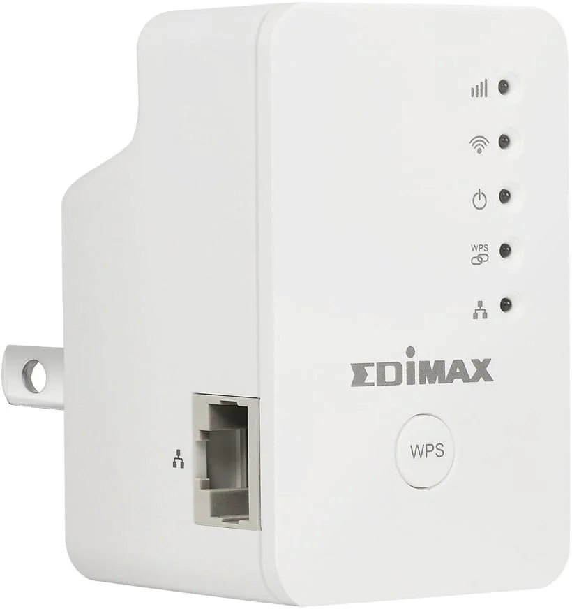 تقویت کننده وای فای بی سیم N300 یونیورسال Edimax EW-7438RPn Mini، تکرار کننده وای فای/نقطه دسترسی/پل بی سیم با پورت اترنت، طراحی جمع و جور پلاگین دیواری