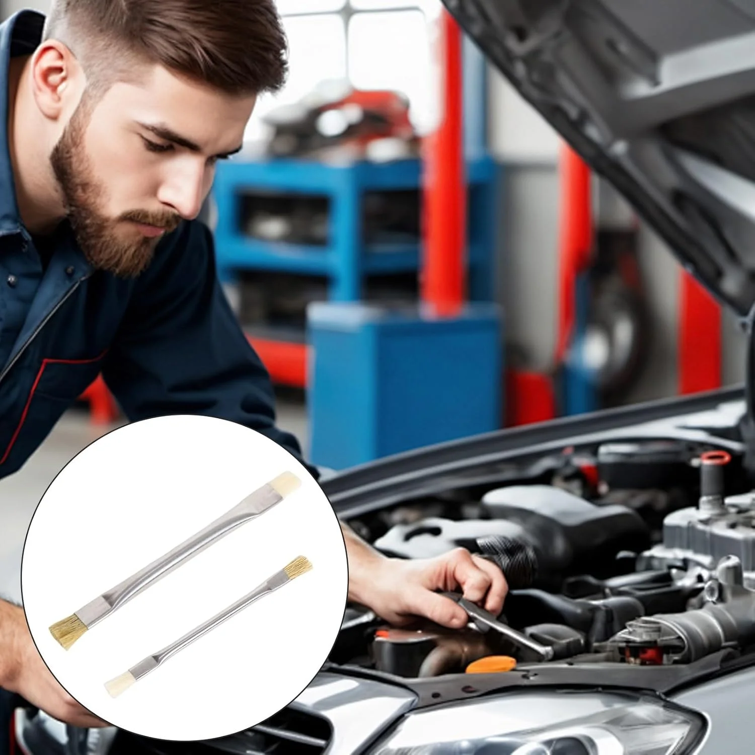 برس تمیز کننده آنتی استاتیک 2 عددی دسته فلزی چند منظوره برای گوشی و تبلت