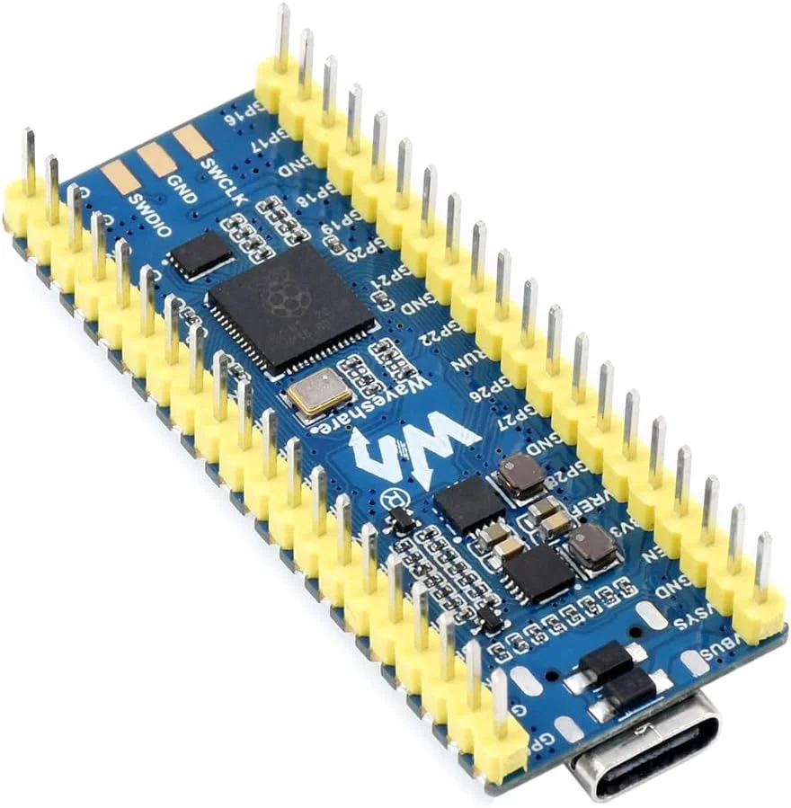 برد مینی RP2040-LCD-0.96-M ویوشیر، برد MCU با عملکرد بالا شبیه Pico با هدر از پیش لحیم شده بر اساس میکروکنترلر RP2040 رزبری پای، دارای LCD 0.96 اینچی، کانکتور USB-C و قیمت مناسب
