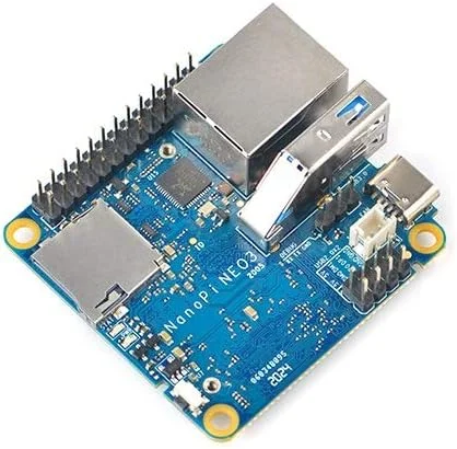 کامپیوتر تک بردی کوچک FriendlyElec NanoPi NEO3 با پردازنده Rockchip RK3328 برای اینترنت اشیا (2 گیگابایت رم، با قاب و هیت سینک)