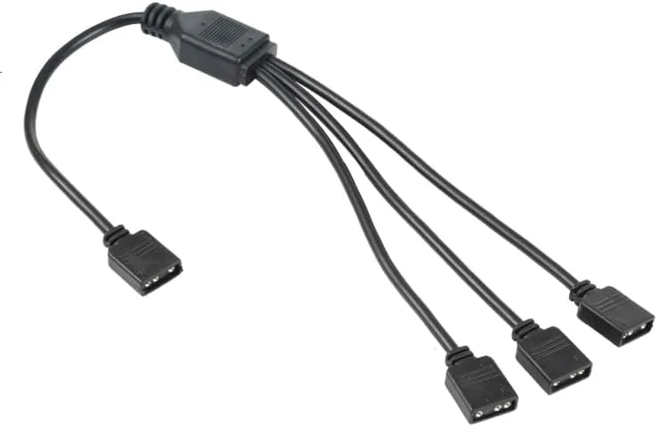 کابل افزایش طول خنک کننده RGB مادربرد 3 پین 5 ولت 1 به 3 برای ایسوس (مشکی)