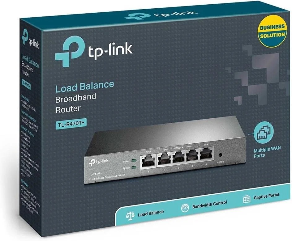 روتر چند منظوره TP-Link Safestream | دارای 4 پورت WAN 10/100M با قابلیت Load Balance | مدیریت دسترسی احراز هویت پورتال | ویژگی های امنیتی فراوان | محافظت در برابر صاعقه (TL-R470T+)