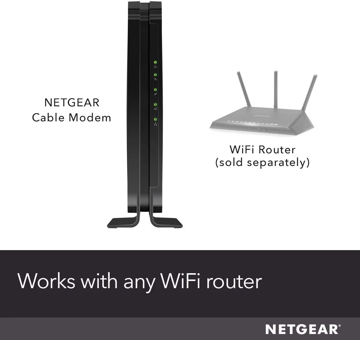 مودم کابلی NETGEAR CM500 - سازگار با تمامی ارائه دهندگان خدمات کابلی از جمله Xfinity، Spectrum، Cox | برای طرح های کابلی تا 300 مگابیت بر ثانیه | DOCSIS 3.0 مودم کابلی NETGEAR CM500 - سازگار با تمامی ارائه دهندگان خدمات کابلی از جمله Xfinity، Spectrum، Cox | برای طرح های کابلی تا 300 مگابیت بر ثانیه | DOCSIS 3.0