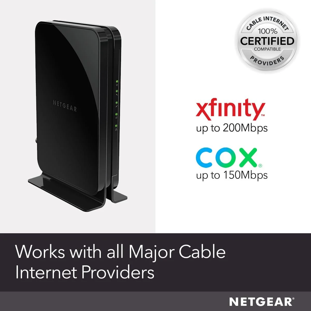 مودم کابلی NETGEAR CM500 - سازگار با تمامی ارائه دهندگان خدمات کابلی از جمله Xfinity by Comcast، Spectrum، Cox | برای طرح های کابلی تا 400 مگابیت بر ثانیه | DOCSIS 3.0 مودم کابلی NETGEAR CM500 - سازگار با تمامی ارائه دهندگان خدمات کابلی از جمله Xfinity by Comcast، Spectrum، Cox | برای طرح های کابلی تا 400 مگابیت بر ثانیه | DOCSIS 3.0