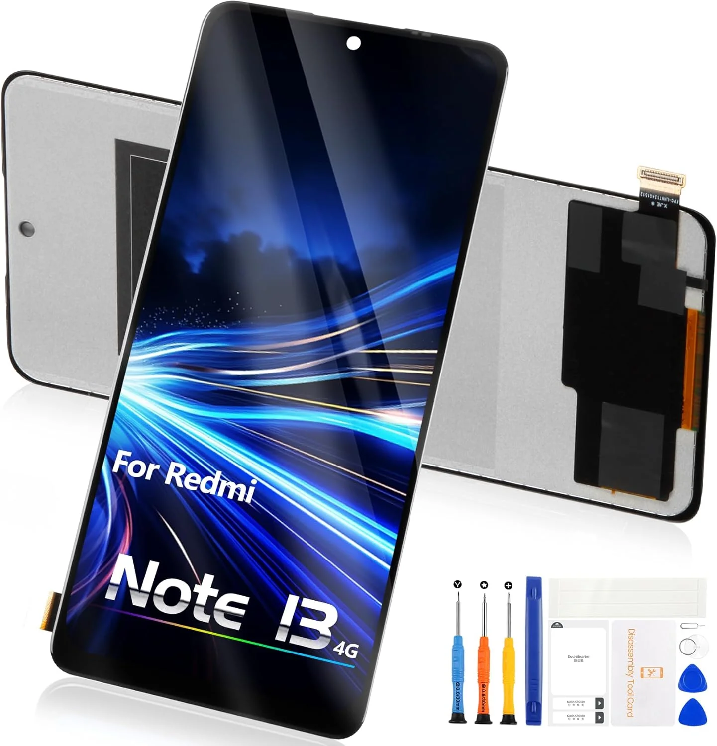 صفحه نمایش LCD برای شیائومی Redmi Note 13 4G مدل 23129RAA4G 23124RA7EO به همراه ابزار تعمیر (مشکی)