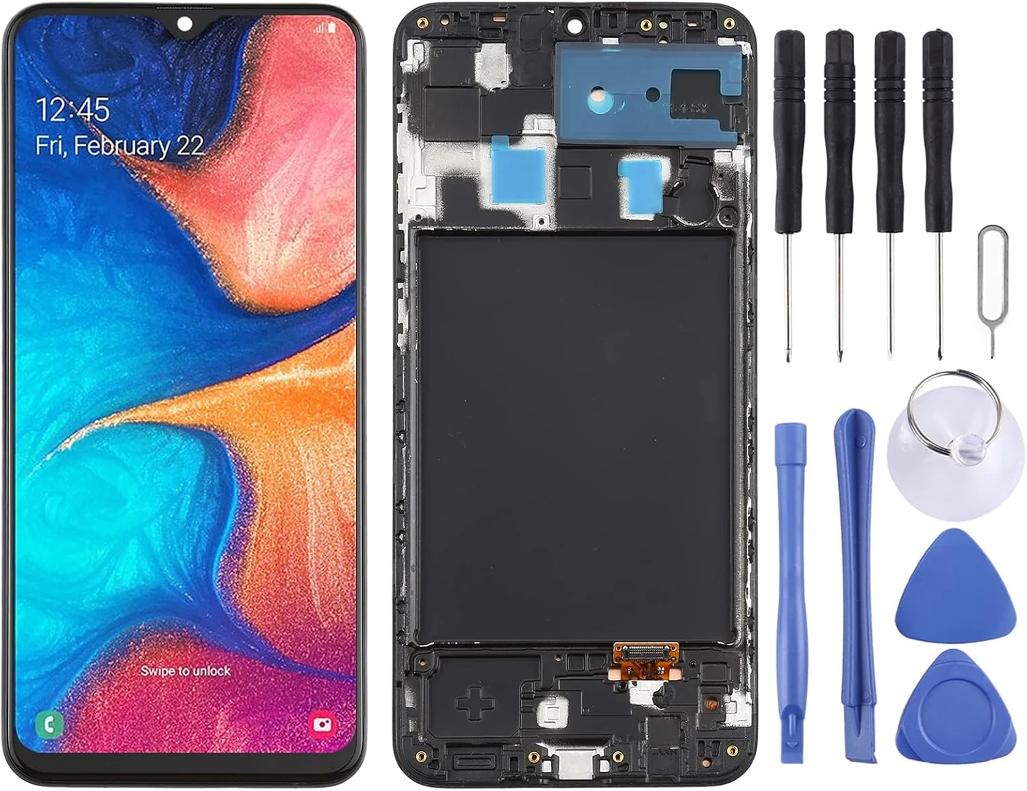 صفحه نمایش LCD برای گوشی گلکسی A20 به همراه تاچ و فریم