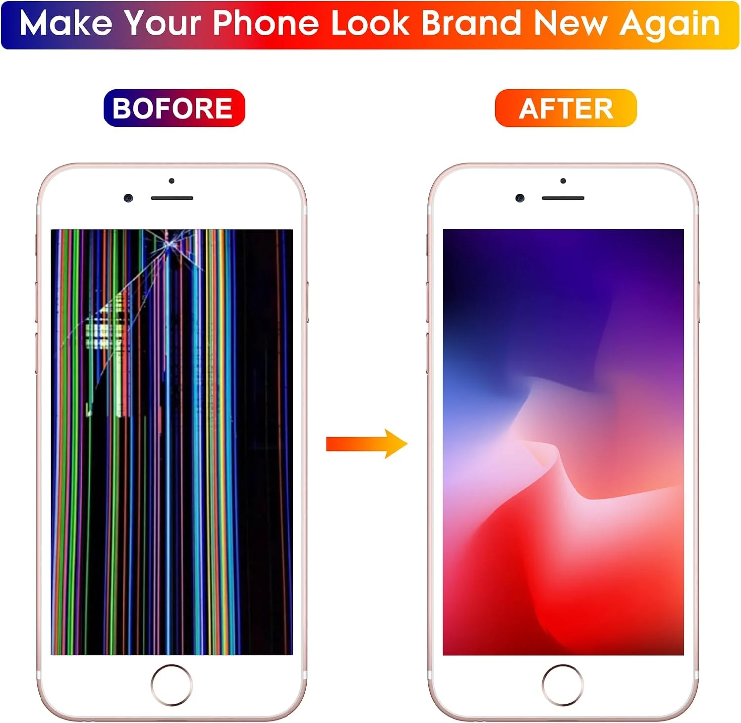 تعویض صفحه نمایش با کیفیت DIYREpair برای آیفون 7 (4.7 اینچ) - LCD لمسی کامل 3D - مجموعه تعویض شیشه نمایشگر دیجیتایزر لمسی LCD با چسب ضد آب، شیشه حرارت دیده، ابزار و دستورالعمل