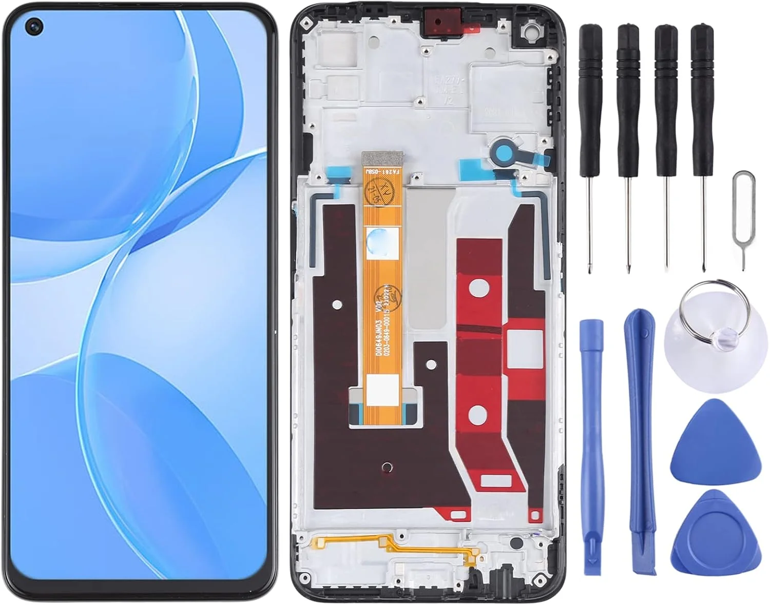 مجموعه کامل ال سی دی و دیجیتایزر با فریم برای گوشی OPPO A53 5G مدل PECM30 PECT30