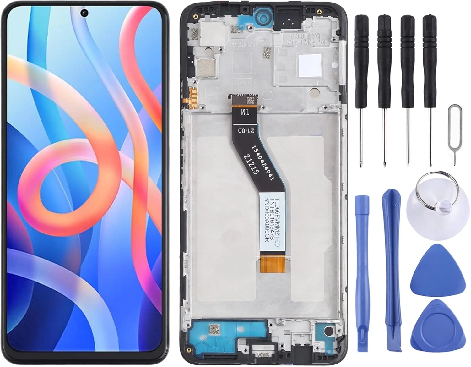 صفحه نمایش ال سی دی و دیجیتایزر کامل با فریم از جنس IPS برای شیائومی Redmi Note 11 (چین) 21091116AC / Poco M4 Pro 5G 21091116AG, MZB0BGVIN / Redmi Note 11S 5G