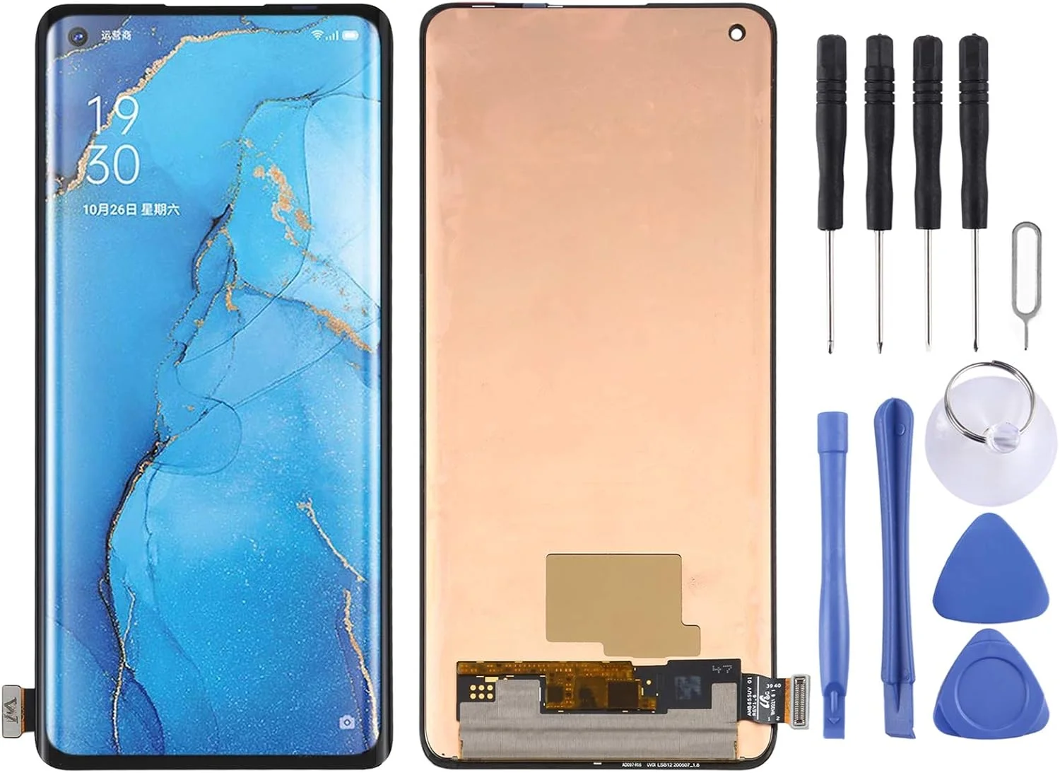 صفحه نمایش ال سی دی AMOLED مدل CHENYAN برای گوشی OPPO Reno 3 Pro 5G / Find X2 Neo CPH2009 به همراه مجموعه کامل دیجیتایزر