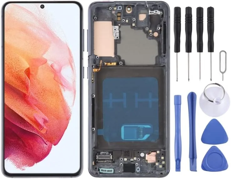 صفحه نمایش LCD با جنس OLED 6.2 اینچی مناسب برای گوشی گلکسی S21 5G SM-G991B به همراه فریم (مشکی)