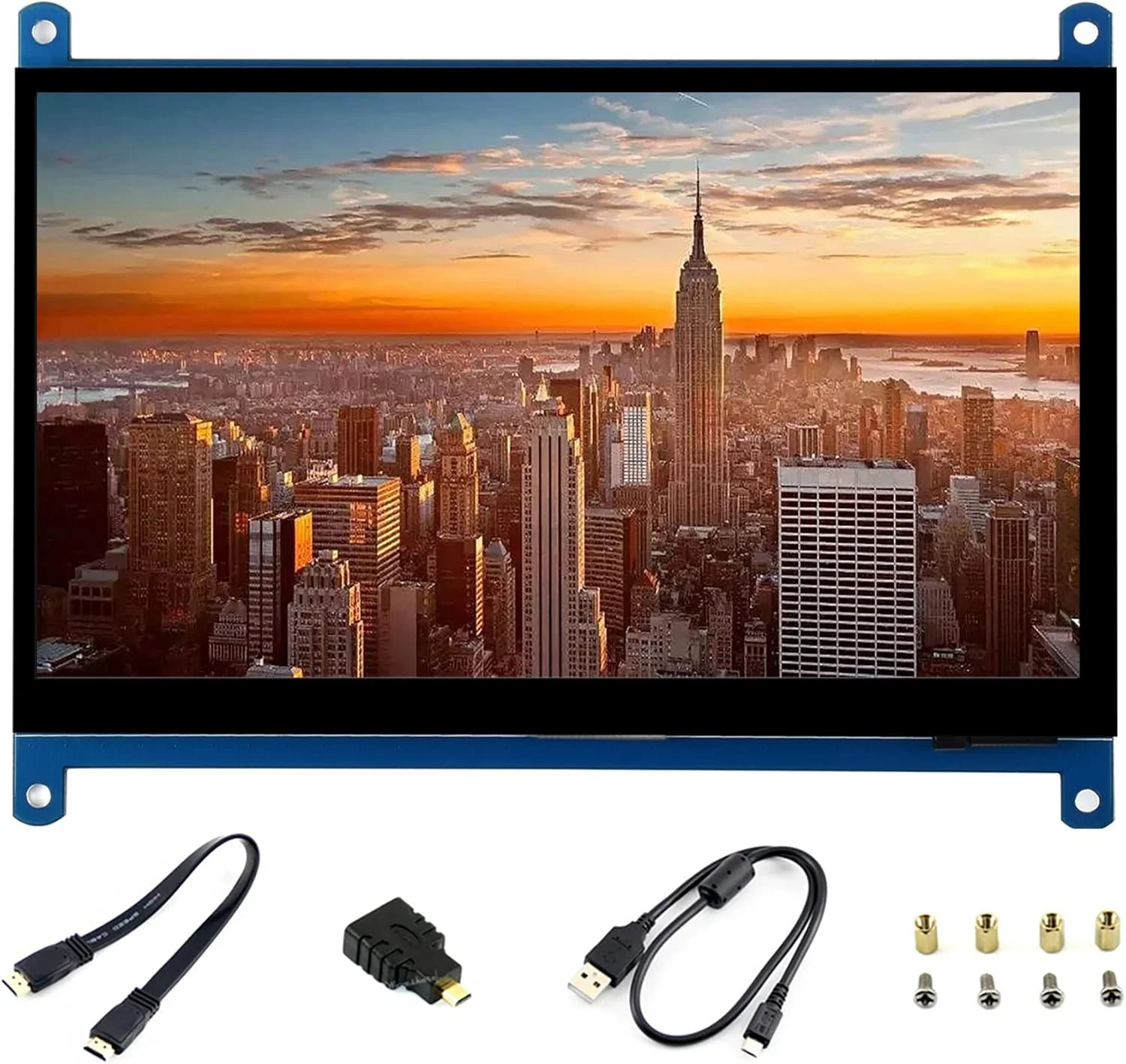 صفحه نمایش لمسی خازنی IPS ال سی دی HDMI 7 اینچی Waveshare با رزولوشن 1024×600 برای رزبری پای 4B/3B+/3B/2B/B+/A+/Zero، BeagleBone Black و ویندوز 10/8.1/8/7