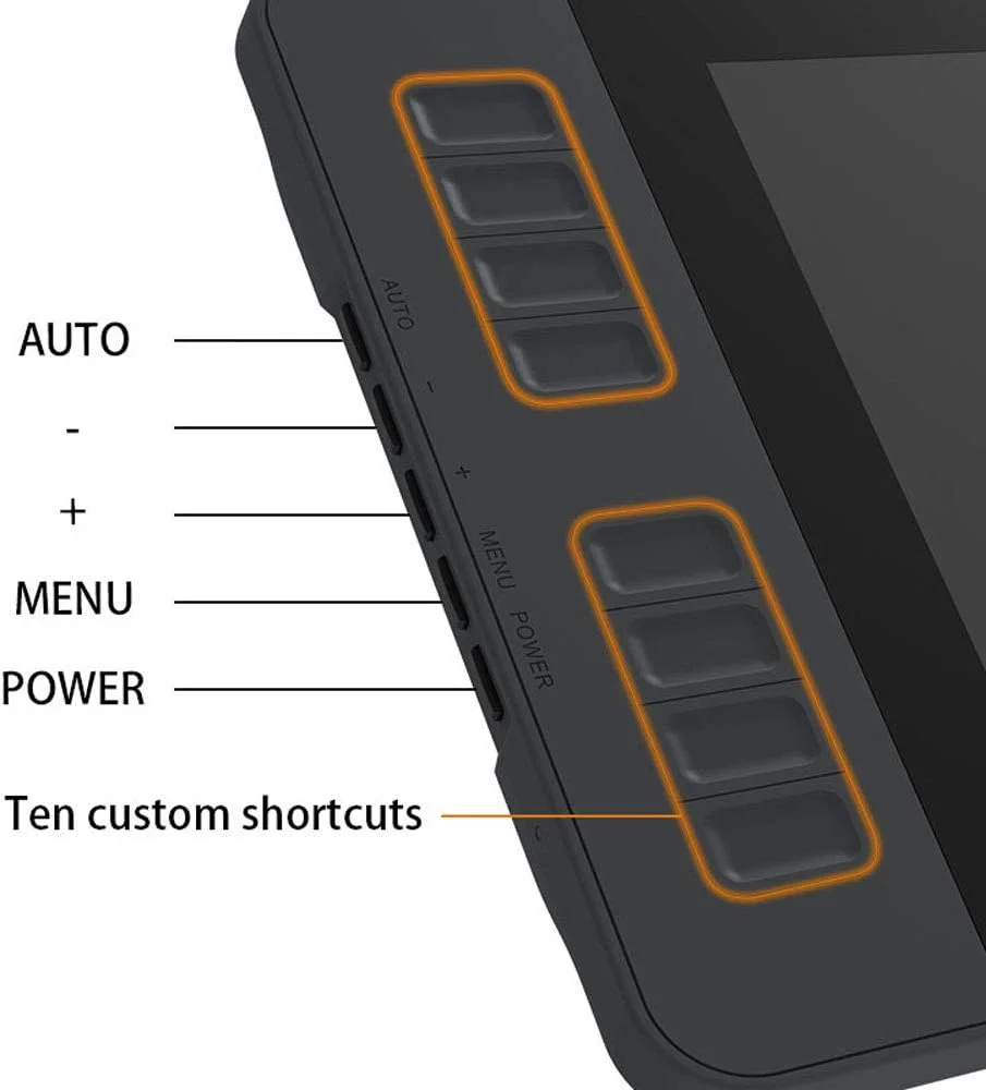مانیتور تبلت طراحی دیجیتال گرافیک HD با 8 کلید میانبر و قلم بدون نیاز به باتری