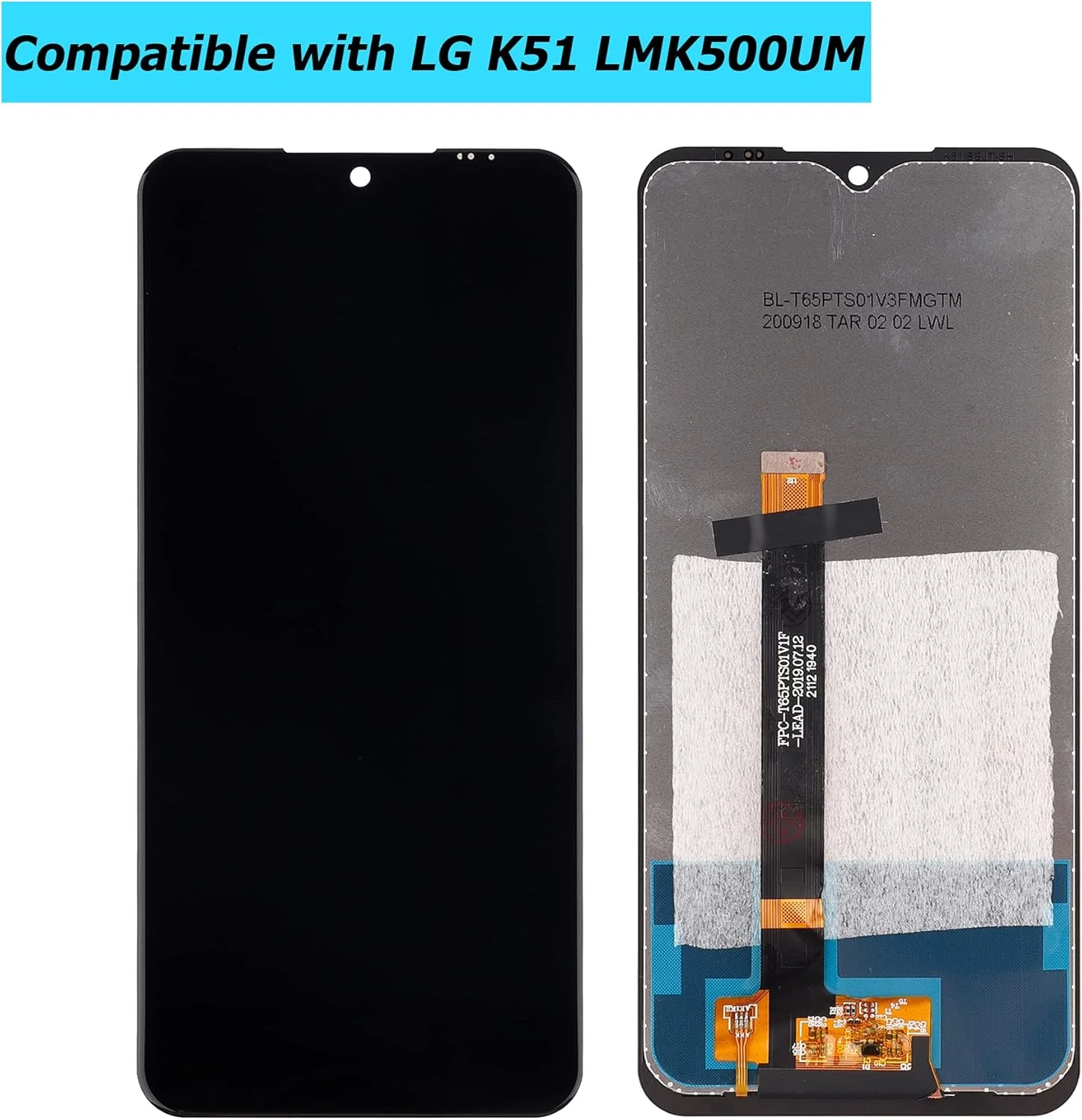 صفحه نمایش ال سی دی Vvsialeek سازگار با LG K51 LMK500UM LMK500UMT3 LMK500QM K500QMT 6.5 اینچ به همراه ابزار تعویض