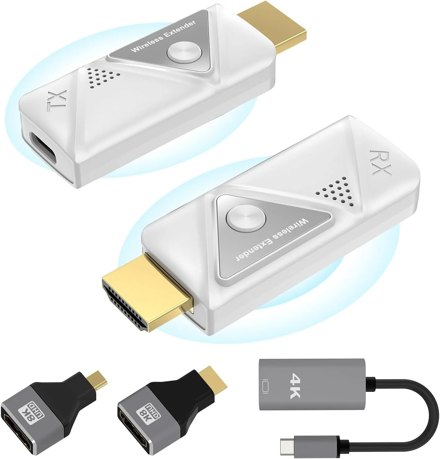 فرستنده و گیرنده بی سیم HDMI، توسعه دهنده بی سیم HDMI، انتقال بی سیم HDMI 2.4G/5G، اتصال آسان، برای پخش ویدئو و صدا به مانیتور لپ تاپ/کامپیوتر/جعبه تلویزیون/پروژکتور