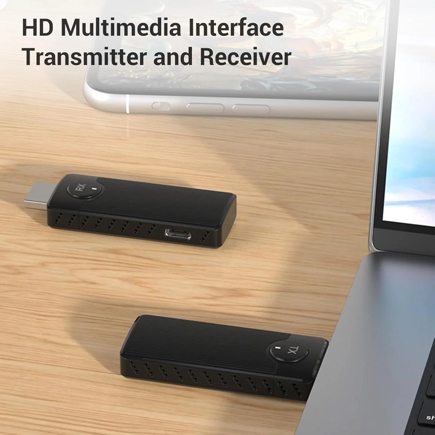 فرستنده و گیرنده HDMI بی سیم YUEHISY، خروجی ویدیویی HD 1080P، اتصال آسان 5G برای رایانه شخصی، پروژکتور، جعبه تلویزیون با برد بی سیم 50 متری فرستنده و گیرنده HDMI بی سیم YUEHISY، خروجی ویدیویی HD 1080P، اتصال آسان 5G برای رایانه شخصی، پروژکتور، جعبه تلویزیون با برد بی سیم 50 متری