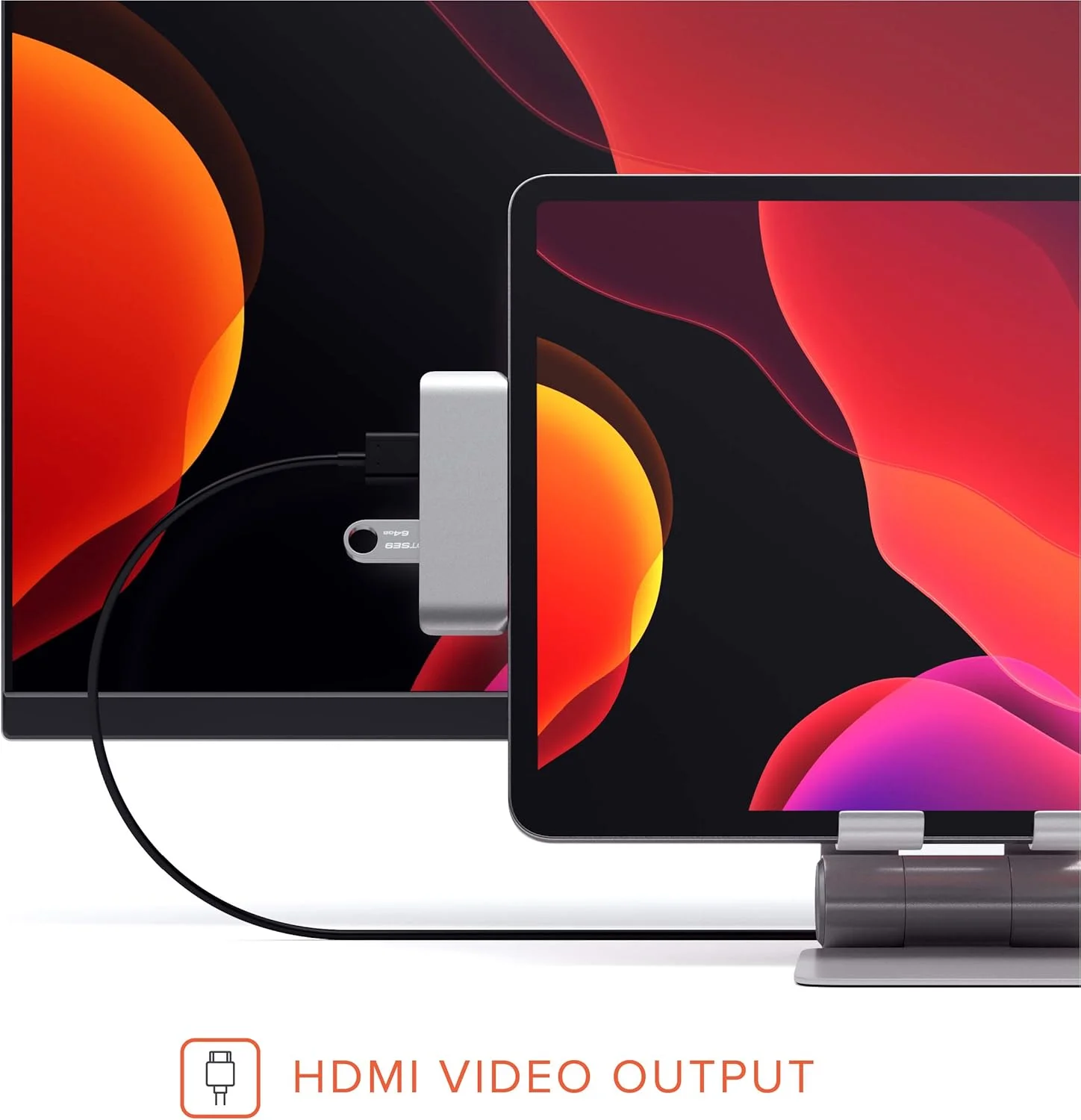 آداپتور هاب موبایل پرو تایپ سی Satechi با شارژ USB-C PD، خروجی HDMI 4K، پورت USB 3.0 و جک هدفون 3.5 میلی‌متری – برای آیپد پرو M2/ M1، آیپد ایر M1، آیپد مینی و غیره (نقره‌ای)