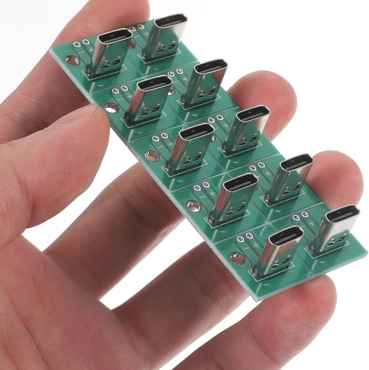 برد آداپتور مادگی USB Type-C آرتی‌بتر، بسته‌ی 10 عددی، با ماژول تست PCB برای انتقال داده‌ی کارآمد - اتصال‌دهنده‌ی عمودی 6 پین