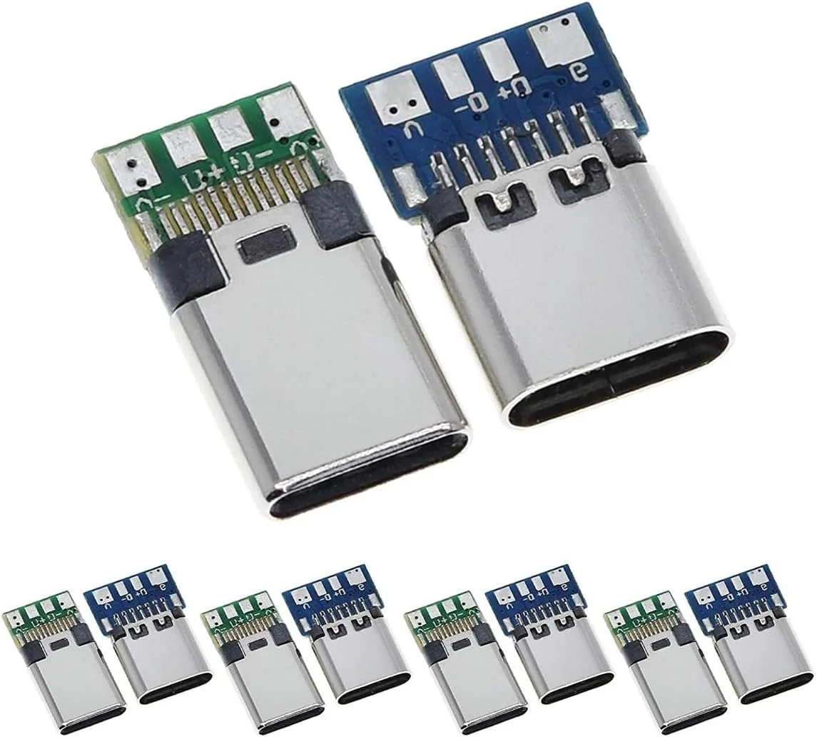 برد توسعه دهنده USB 3.1 نوع C نر و مادگی Ausi، ماژول لحیم کاری سوکت USB C نر، بسته 10 عددی برد DIY مادگی برد توسعه دهنده USB 3.1 نوع C نر و مادگی Ausi، ماژول لحیم کاری سوکت USB C نر، بسته 10 عددی برد DIY مادگی