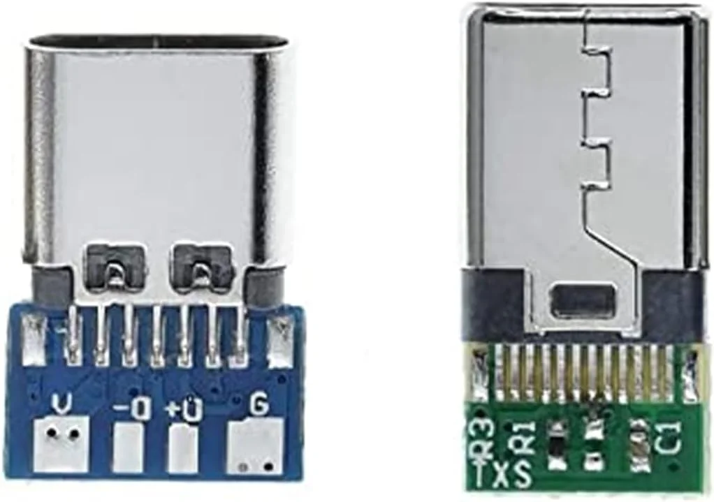 برد توسعه دهنده USB 3.1 نوع C نر و مادگی Ausi، ماژول لحیم کاری سوکت USB C نر، بسته 10 عددی برد DIY مادگی