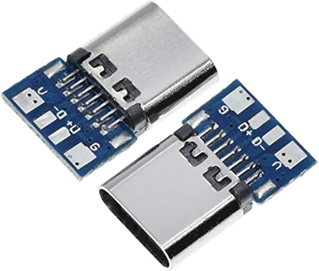 برد توسعه دهنده USB 3.1 نوع C نر و مادگی Ausi، ماژول لحیم کاری سوکت USB C نر، بسته 10 عددی برد DIY مادگی
