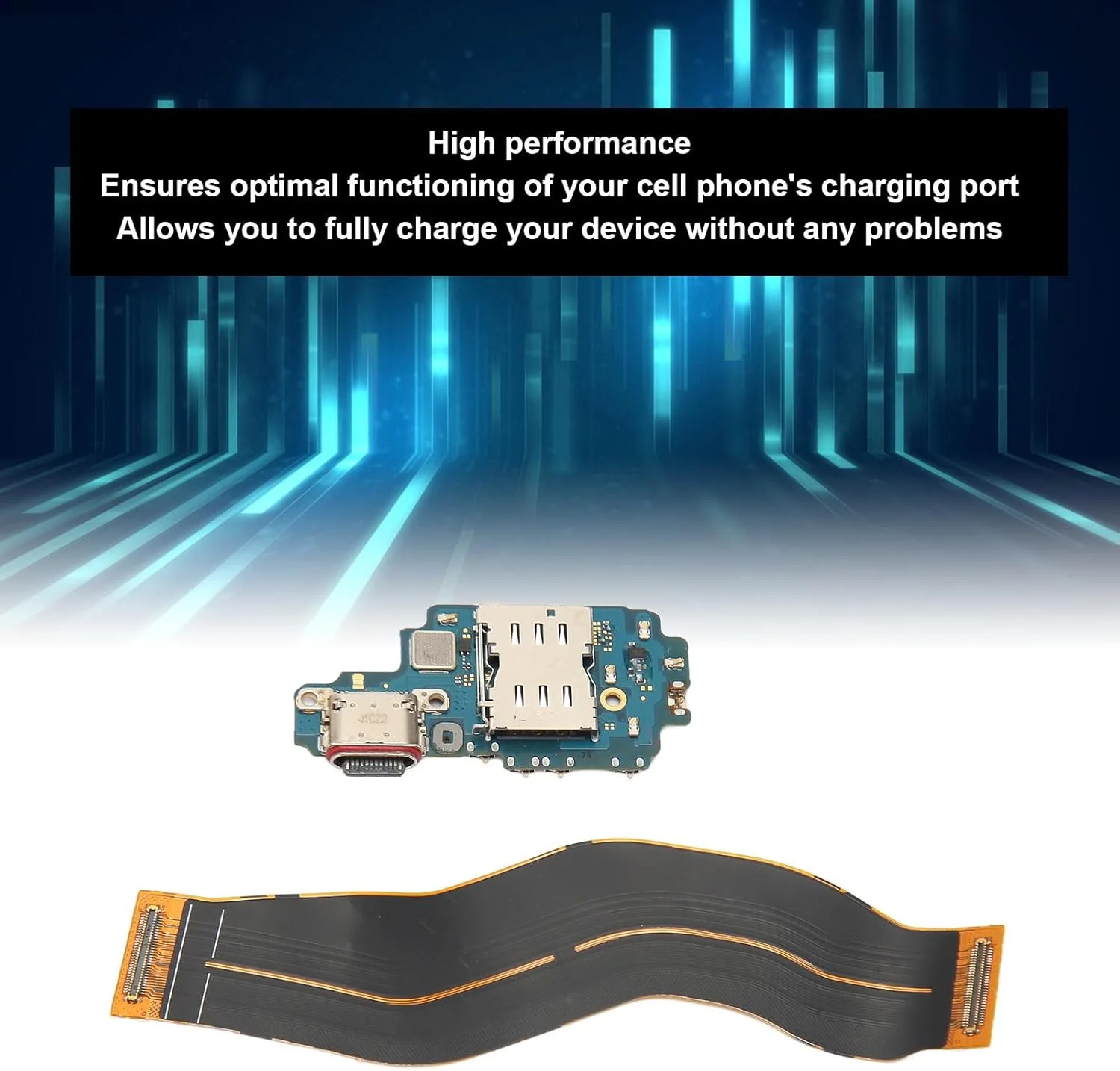 ماژول برد سوکت اتصال درگاه شارژر USB نوع C جایگزین برای S22 Ultra S908U نسخه ایالات متحده، کابل درگاه شارژ USB PCB با کیت ابزار کامل