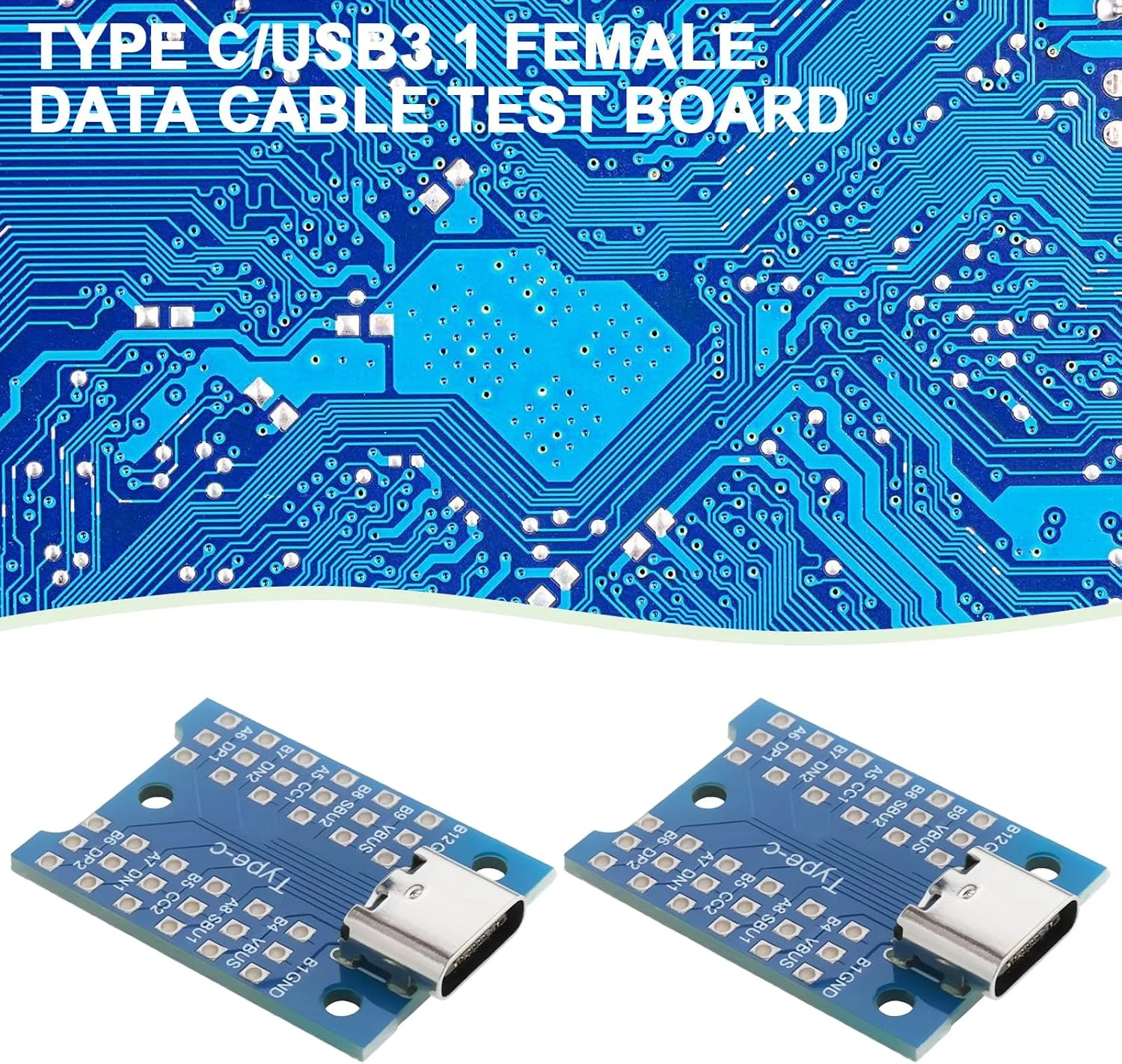 برد آداپتور USB-C مدل eMagTech شامل 4 عدد برد آداپتور USB 3.1 Type-C مادگی، برد تست PCB Type C برای دیباگ، عیب یابی و تست عملکرد