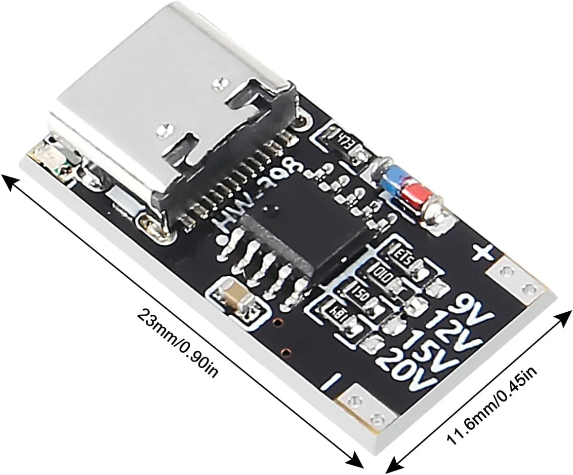 ماژول برد تریگر USB-C PD چهارتایی، برد فریب PD/QC، شارژ سریع USB Type-c به 12 ولت، ماژول افزایش دهنده توان شارژر پرسرعت برای روتر لپ تاپ