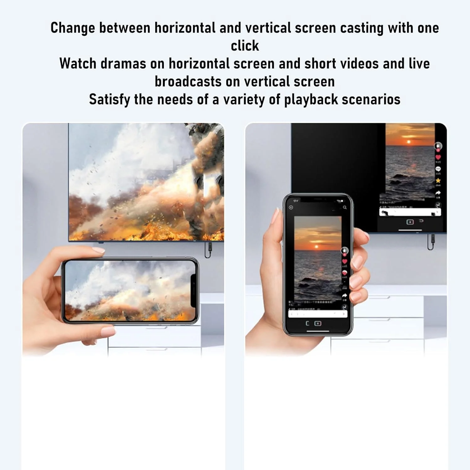 فرستنده و گیرنده چند رسانه ای HD دو در یک، رمزگشایی 4K خروجی 1080P آداپتور نمایشگر بی سیم 2.4G 5G، اتصال و پخش، سازگار با لپ تاپ، تلویزیون و پروژکتور فرستنده و گیرنده چند رسانه ای HD دو در یک، رمزگشایی 4K خروجی 1080P آداپتور نمایشگر بی سیم 2.4G 5G، اتصال و پخش، سازگار با لپ تاپ، تلویزیون و پروژکتور