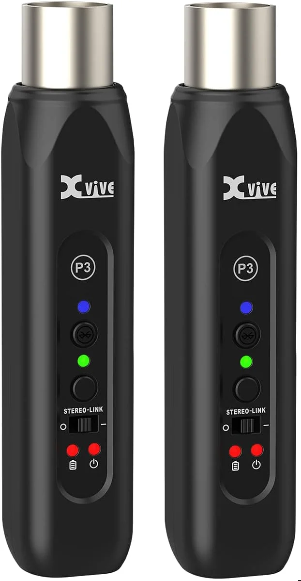 جفت گیرنده بلوتوثی XLR مدل Xvive P3D برای میکسر صدا، سیستم PA فعال و سیستم های DJ جفت گیرنده بلوتوثی XLR مدل Xvive P3D برای میکسر صدا، سیستم PA فعال و سیستم های DJ
