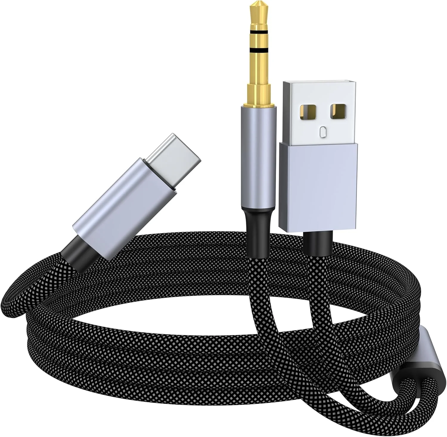 کابل صوتی USB C به AUX 3.5 میلی‌متری با قابلیت شارژ، کابل جک هدفون استریو AUX خودرو USB C به 3.5 میلی‌متری 2 در 1 با شارژ PD 18W سازگار با iPhone 15/15Pro، Galaxy S24+/S23/S22، Google Pixel 8 طول 2 متر